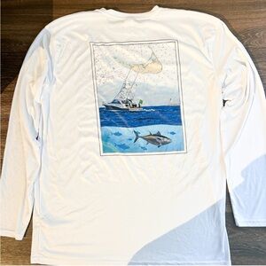 Vapor Apparel white Long Sleeve Sun Shirt UPF50+ Performance Fishing